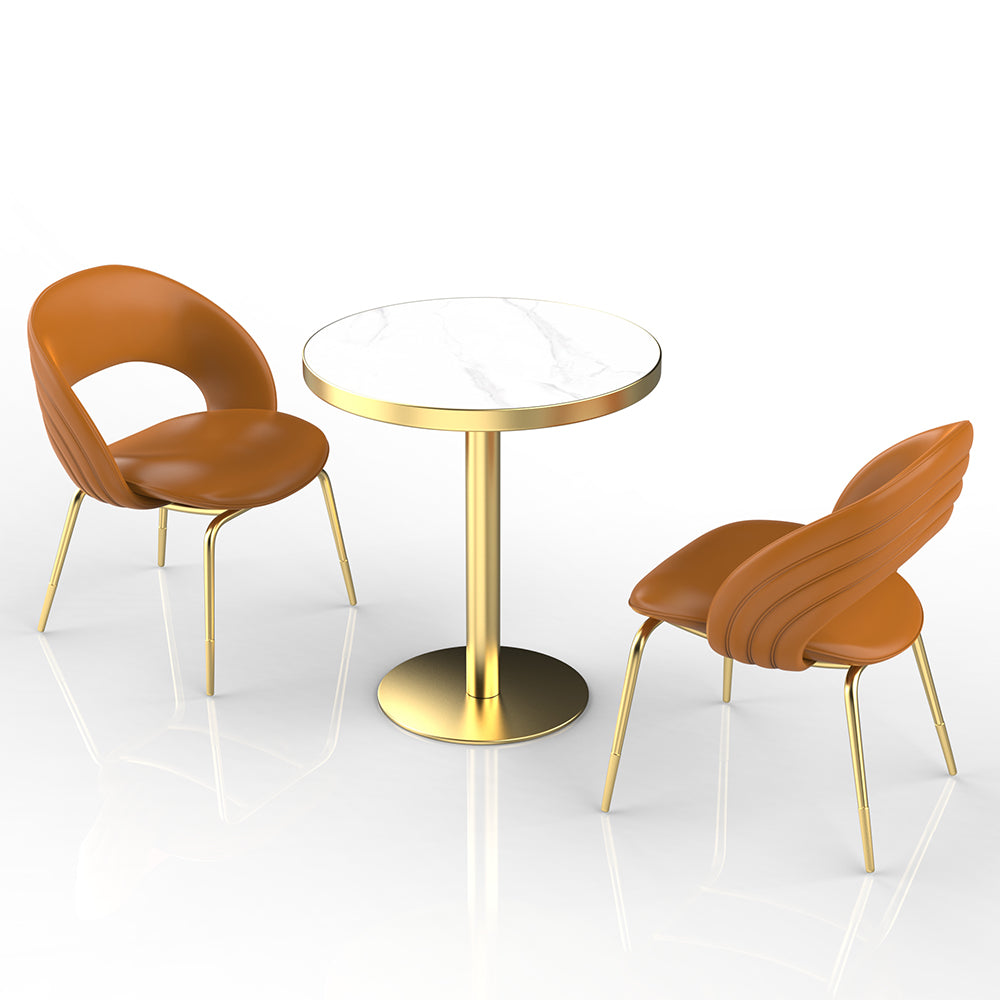 HUALIN Restaurant Luxury Sintered Stone Ceramic Dining Table And Chair Comfortable Booth