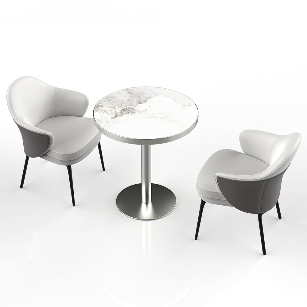 HUALIN Restaurant Luxury Sintered Stone Ceramic Dining Table And Chair Comfortable Booth