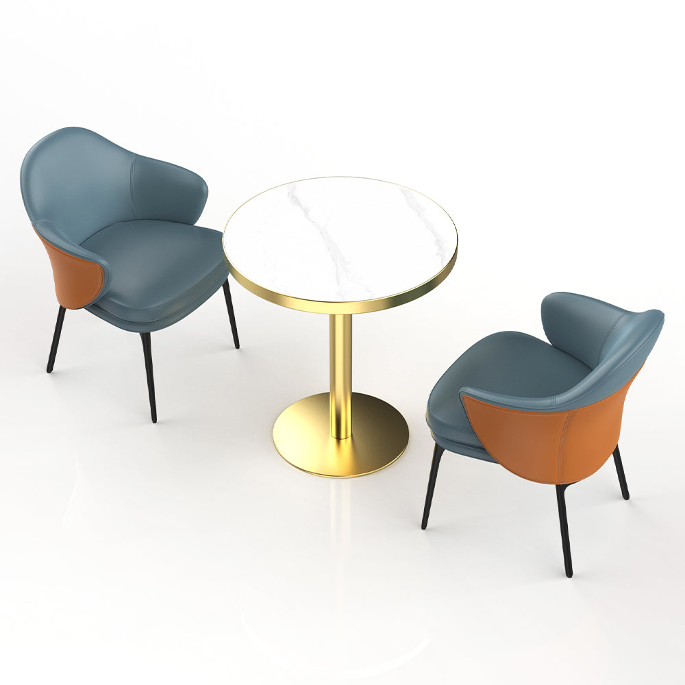 HUALIN Restaurant Luxury Sintered Stone Ceramic Dining Table And Chair Comfortable Booth