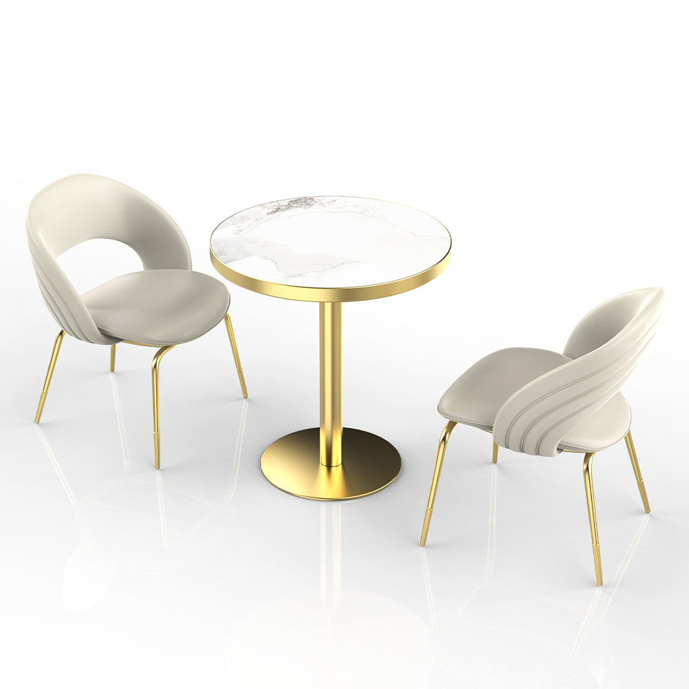 HUALIN Restaurant Luxury Sintered Stone Ceramic Dining Table And Chair Comfortable Booth
