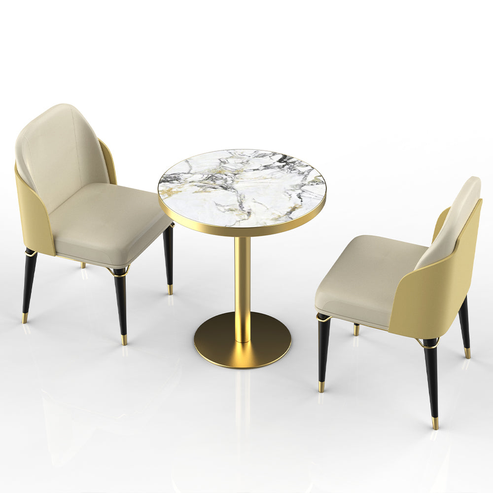 HUALIN Restaurant luxury sintered stone dining table with comfortable chairs, customizable material, color and size
