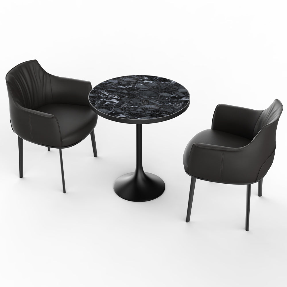HUALIN Restaurant luxury sintered stone ceramic dining table with comfortable chair