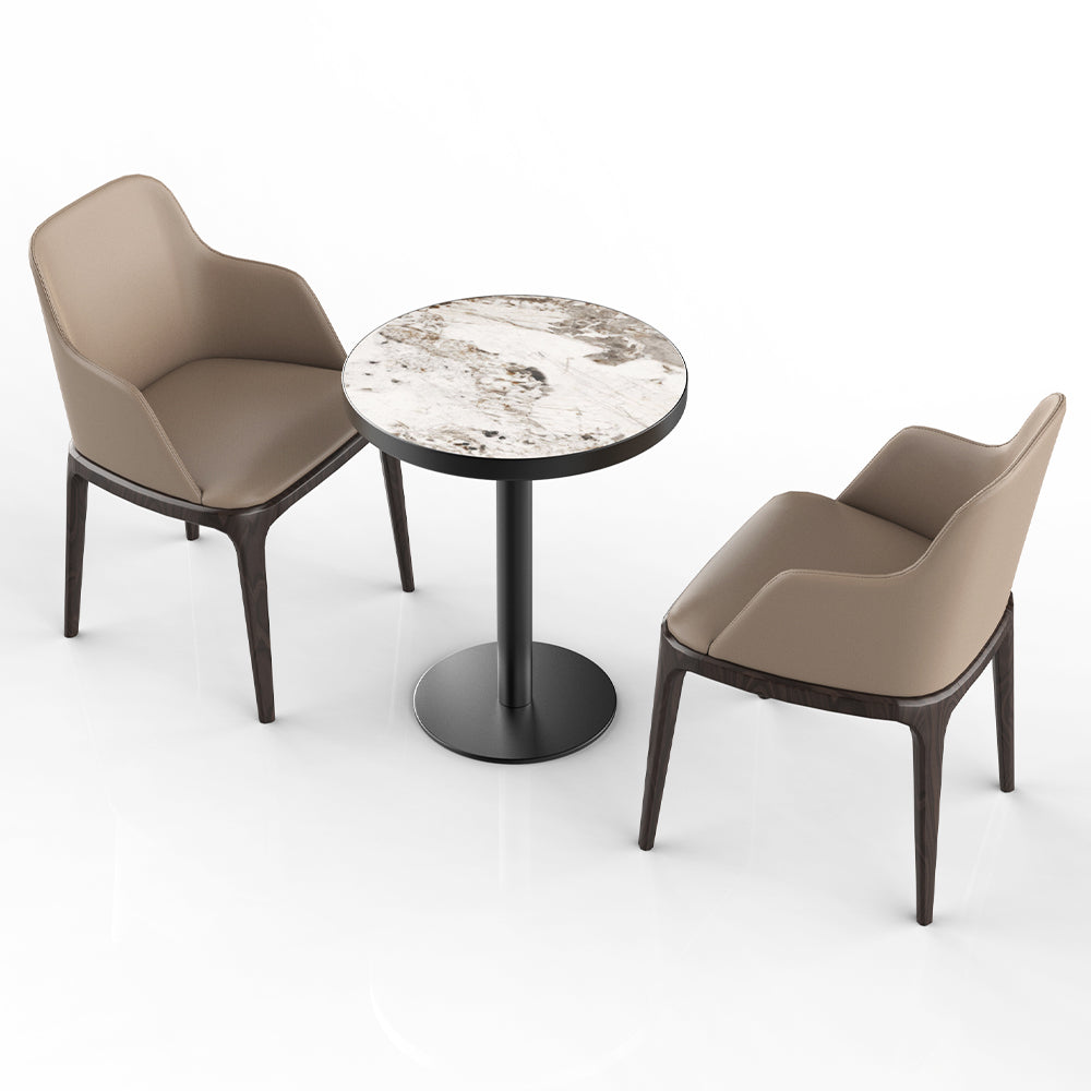 HUALIN Restaurant luxury sintered stone ceramic dining table with comfortable chair