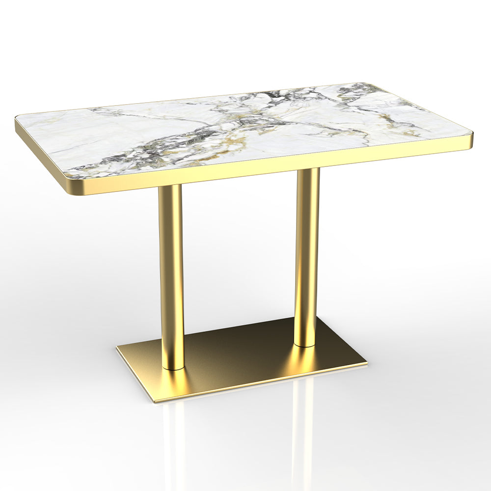 HUALIN Restaurant Luxury Sintered Stone Ceramic Dining Table And Chair Comfortable Booth