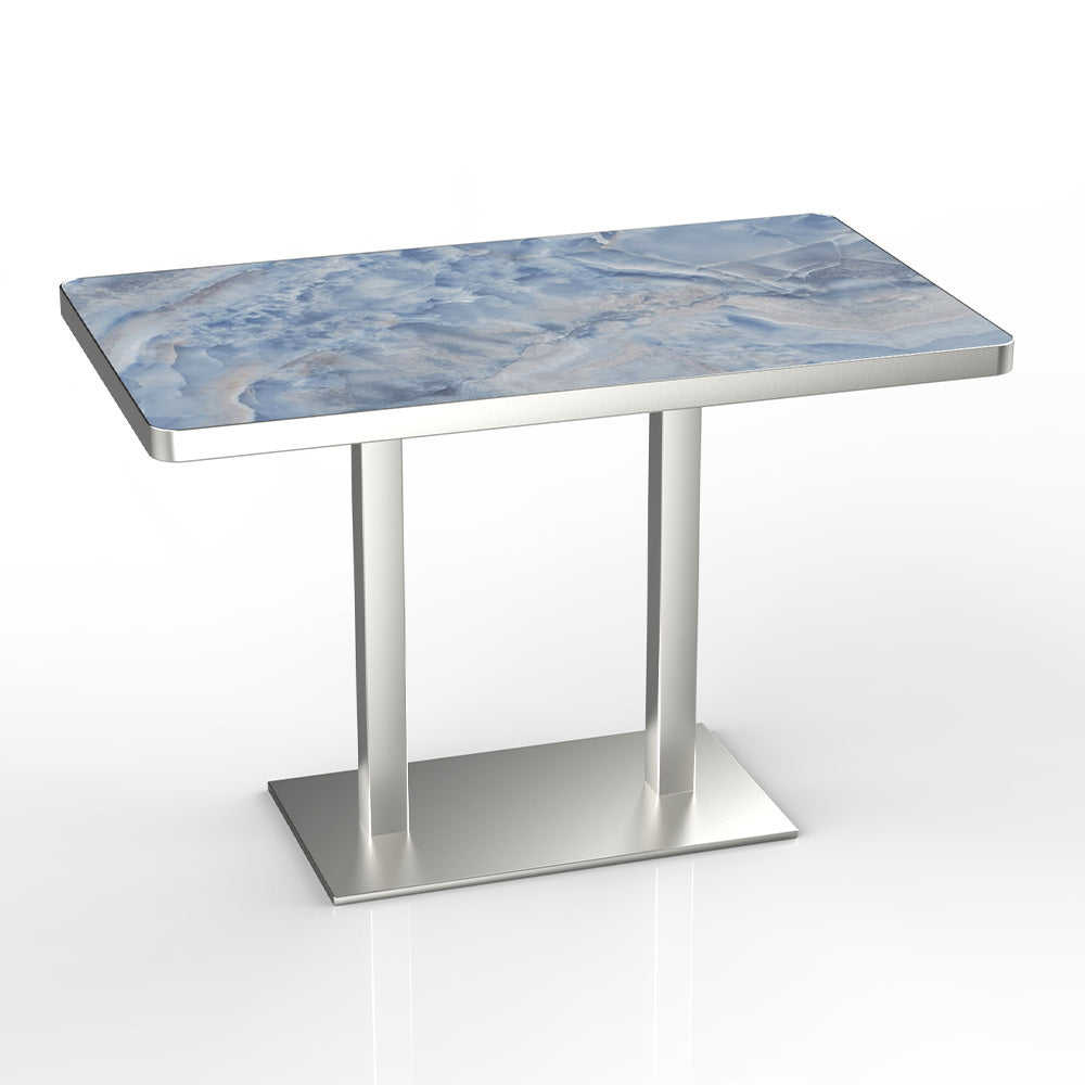 HUALIN Modern style restaurant stone pattern luxury rock slab dining table sintered stone dining table custom sizes and colors