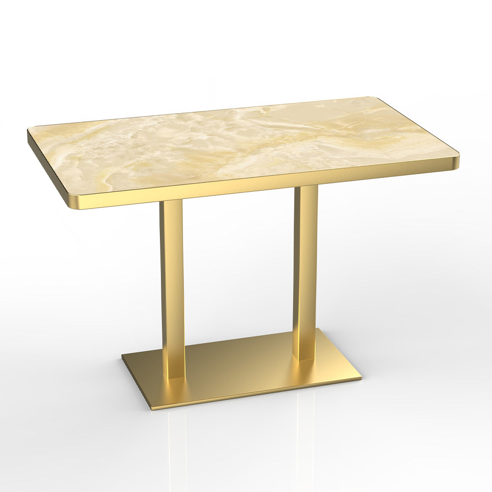 HUALIN Modern style restaurant stone pattern luxury rock slab dining table sintered stone dining table custom sizes and colors