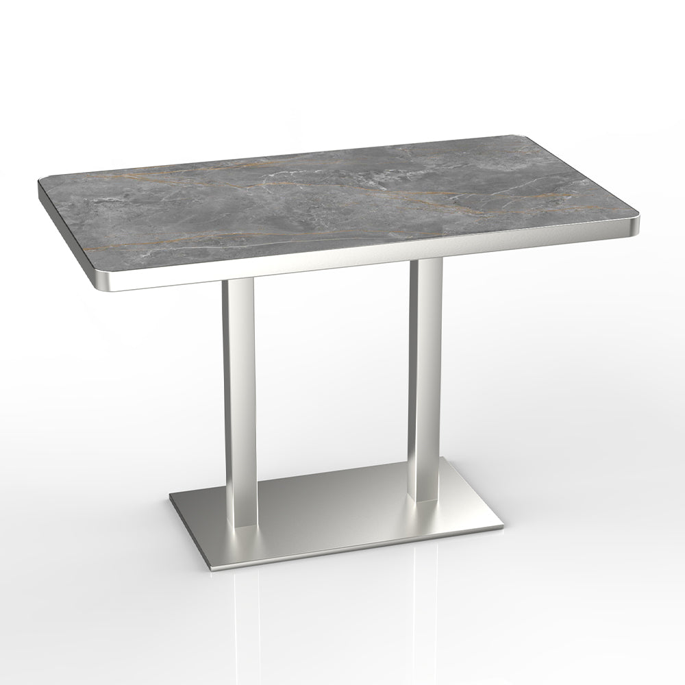 HUALIN Industrial style restaurant grey luxury slate dining table sintered stone dining table custom size and color