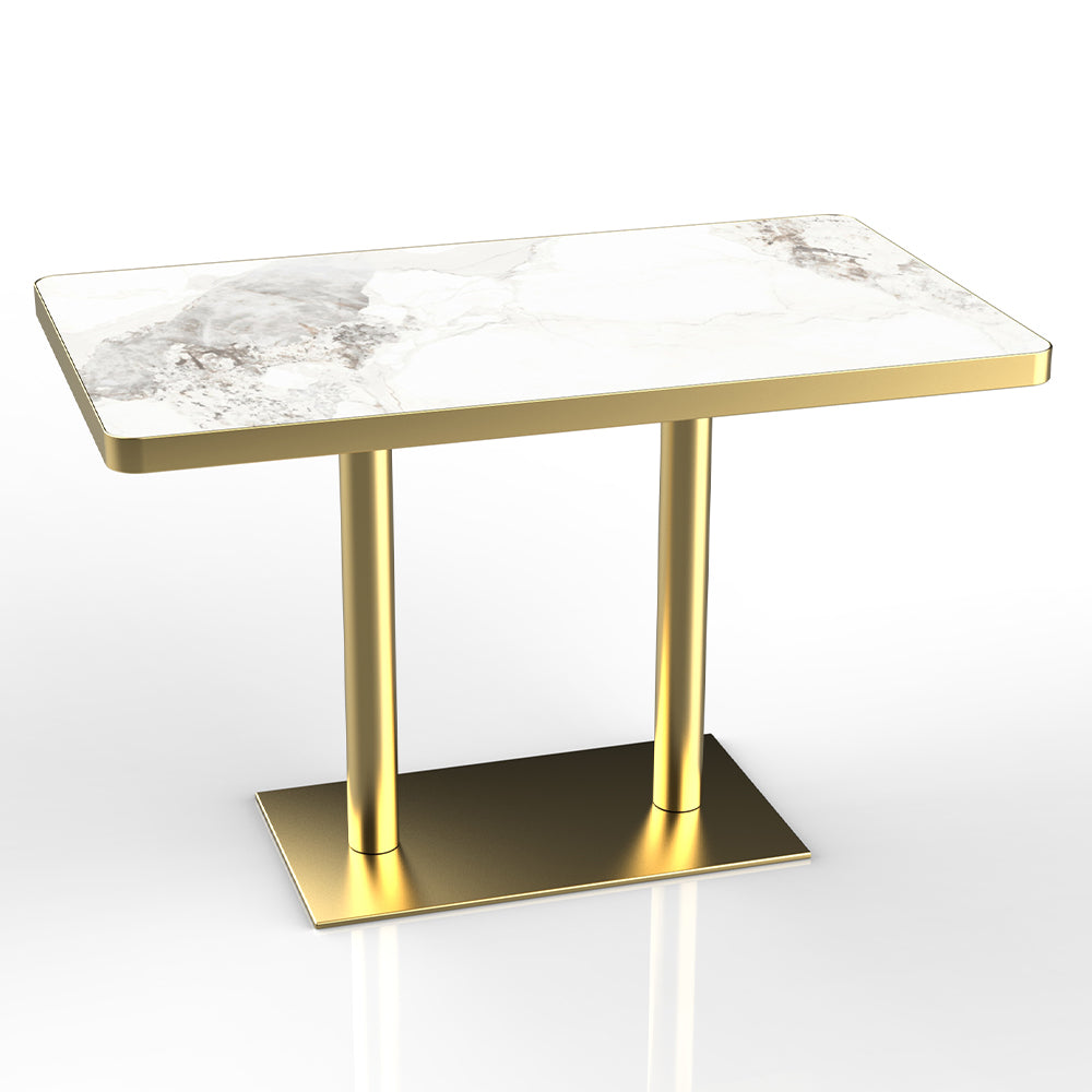 HUALIN Restaurant luxury sintered stone marble dining table chairs comfortable booths, material size color batch customization