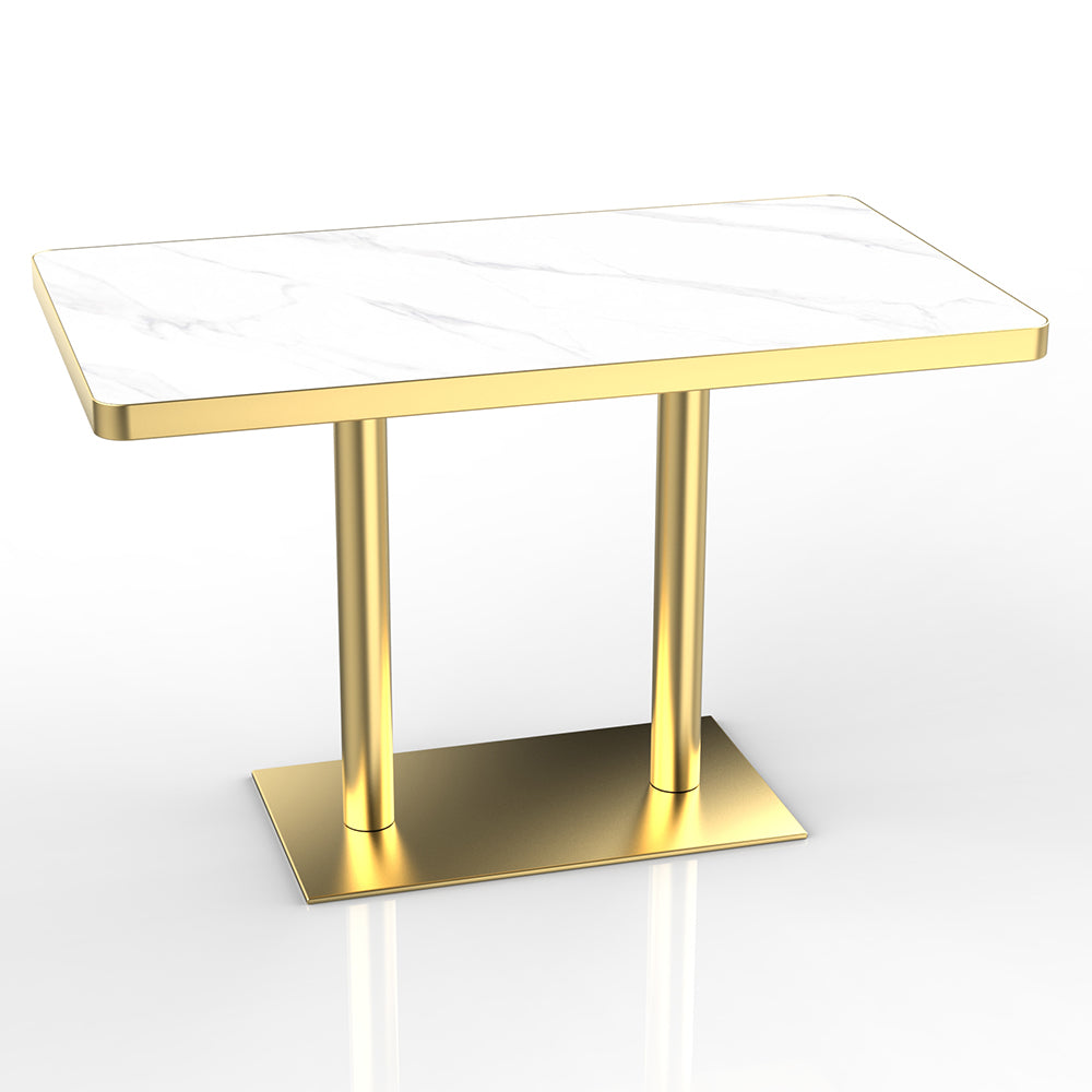 HUALIN Restaurant Luxury Sintered Stone Ceramic Dining Table And Chair Comfortable Booth