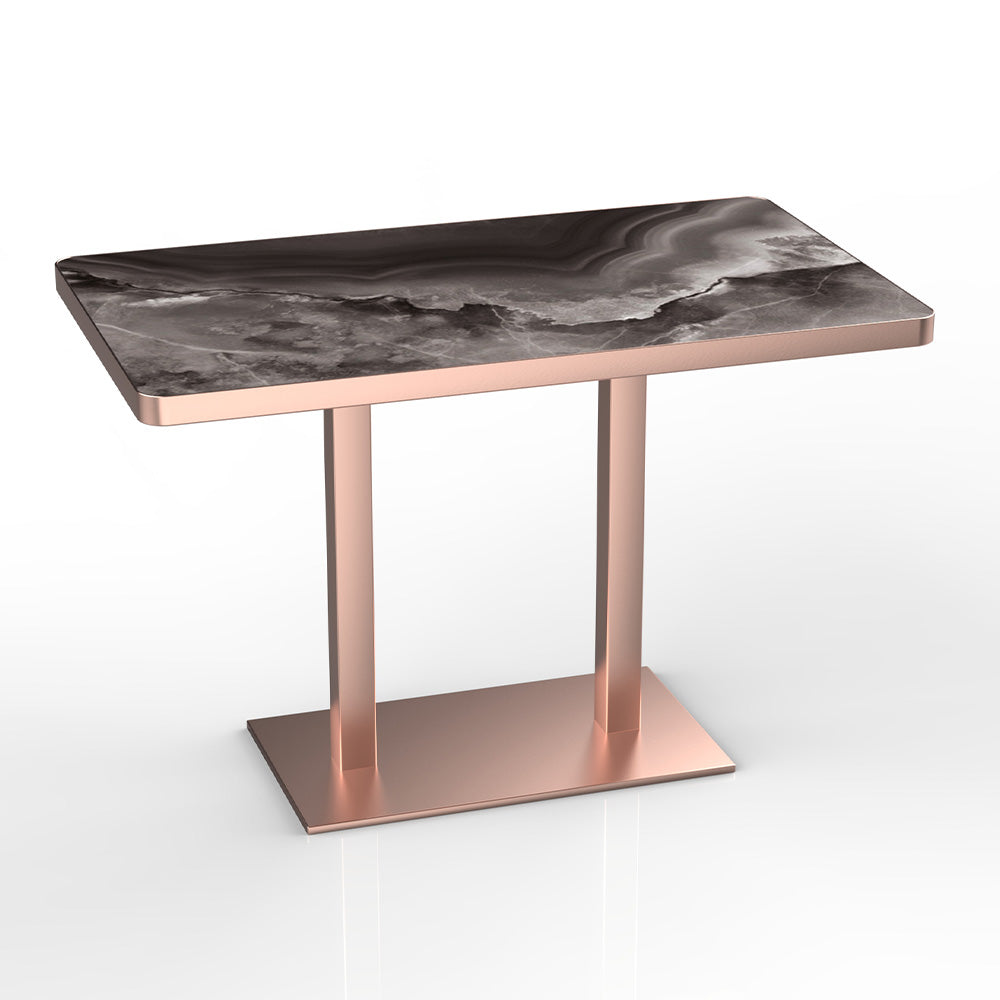 HUALIN Modern style restaurant stone pattern luxury rock slab dining table sintered stone dining table custom sizes and colors
