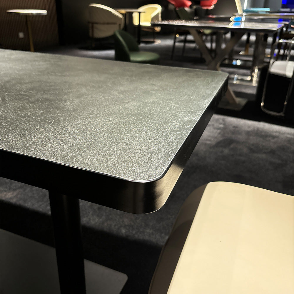 HUALIN Modern style theme restaurant luxury marble dining table with stainless steel legs, customizable size and color