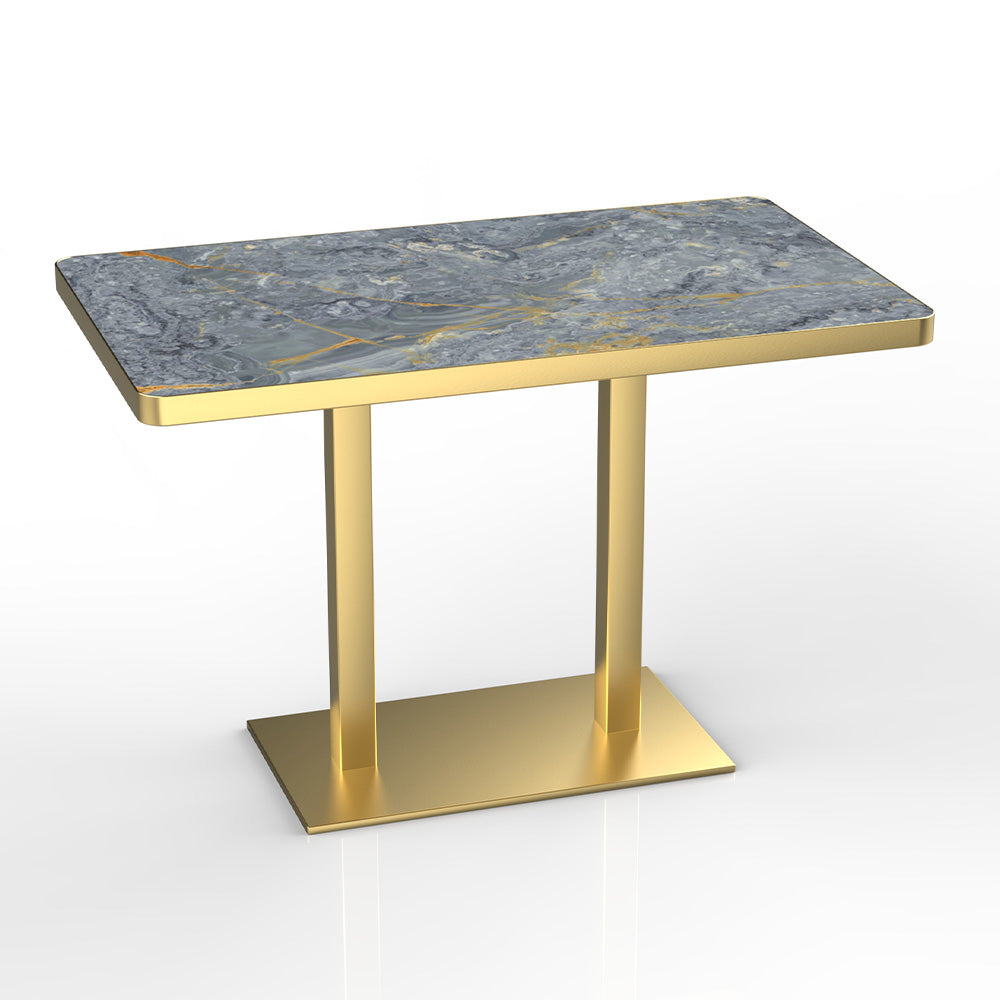 HUALIN Modern style restaurant stone pattern luxury rock slab dining table sintered stone dining table custom sizes and colors