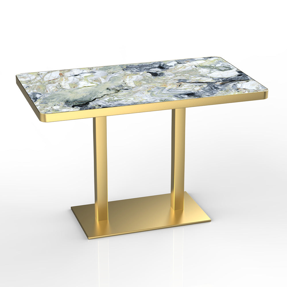 HUALIN Modern style restaurant stone pattern luxury rock slab dining table sintered stone dining table custom sizes and colors