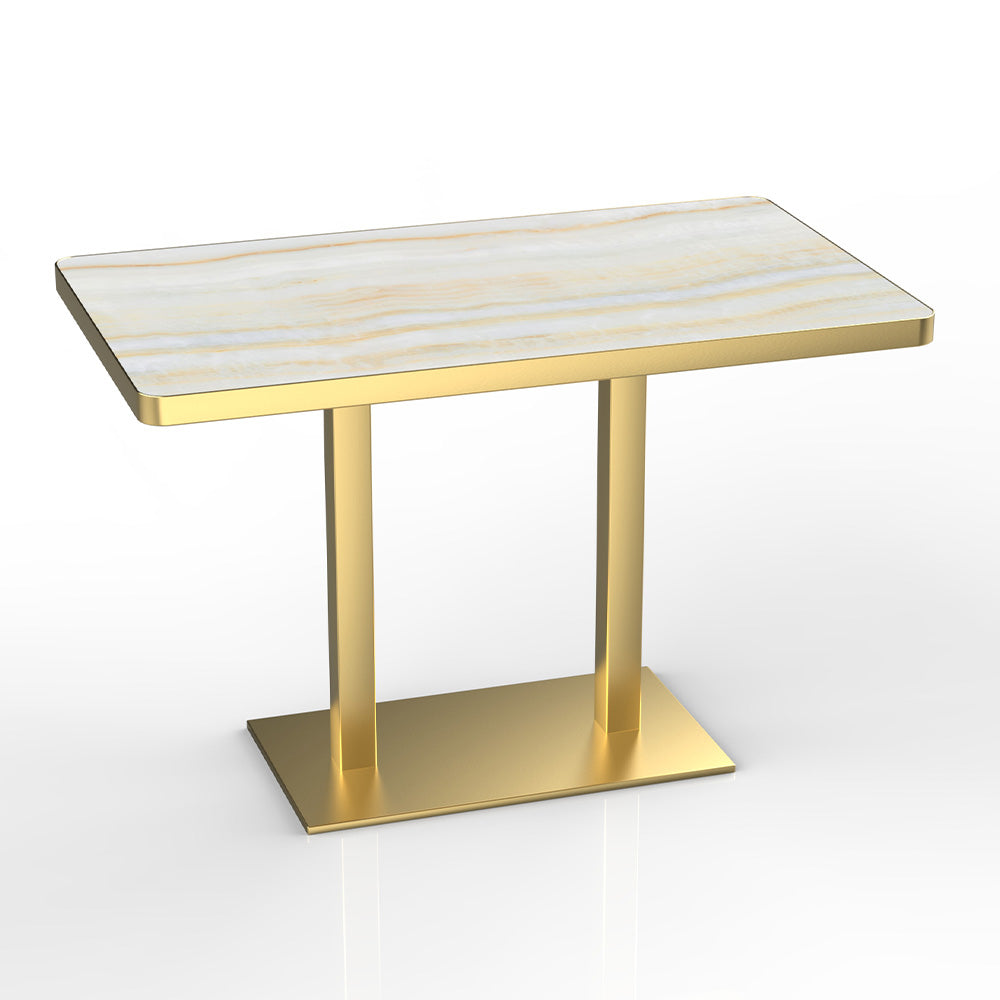 HUALIN Modern style restaurant stone pattern luxury rock slab dining table sintered stone dining table custom sizes and colors