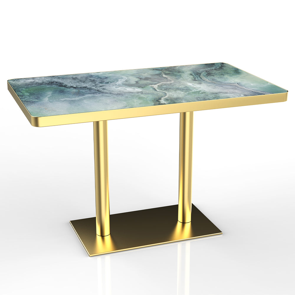 HUALIN Restaurant Luxury Sintered Stone Ceramic Dining Table And Chair Comfortable Booth