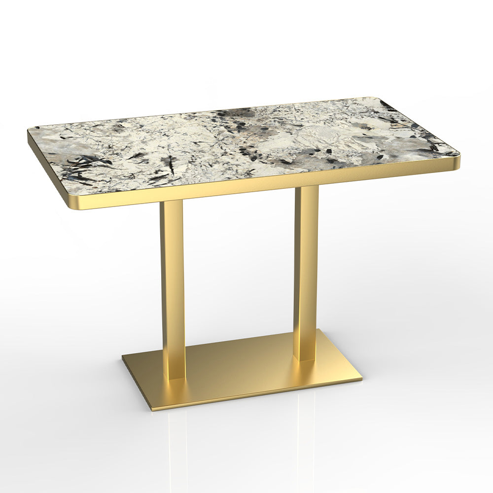 HUALIN Modern style restaurant stone pattern luxury rock slab dining table sintered stone dining table custom sizes and colors