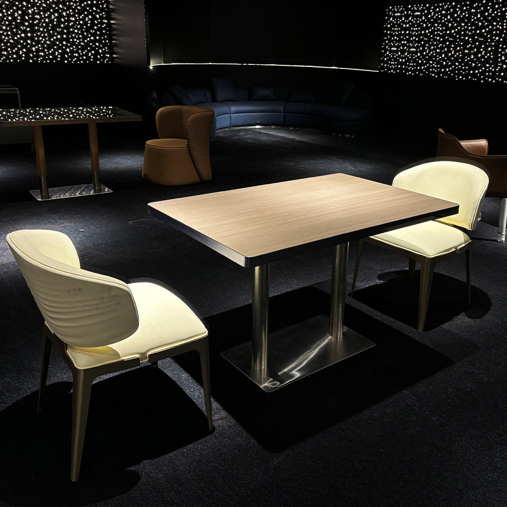 HUALIN Modern style theme restaurant luxury marble dining table with stainless steel legs, customizable size and color