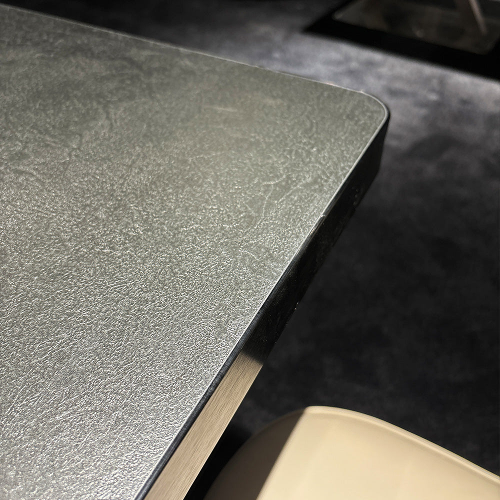HUALIN Modern style theme restaurant luxury marble dining table with stainless steel legs, customizable size and color