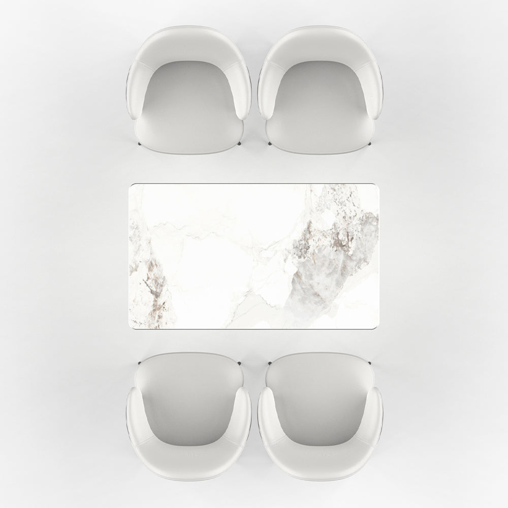 HUALIN Restaurant Luxury Sintered Stone Ceramic Dining Table And Chair Comfortable Booth