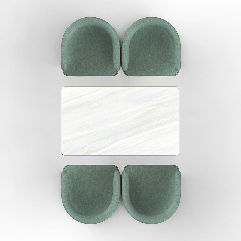 HUALIN Restaurant luxury sintered stone ceramic dining table with comfortable chair